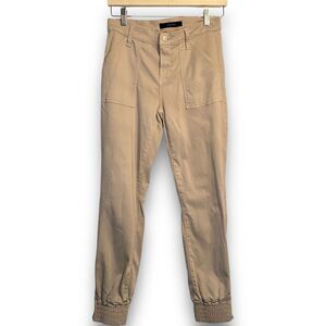 J Brand Womens Pants Beige Size 24 Arkin Ankle Zip Jogger Cotton Blend